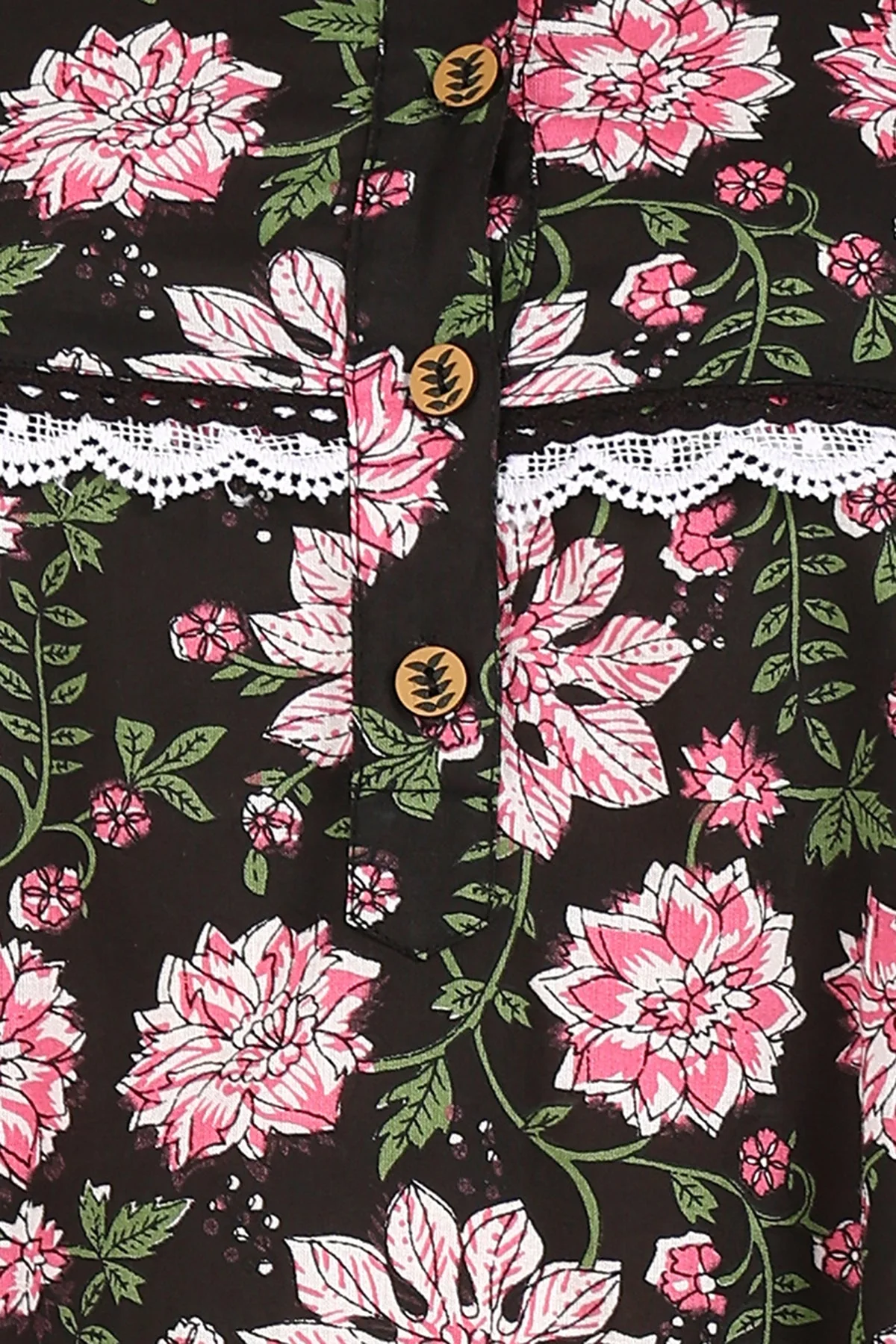 Black Floral Printed 100% Soft Cotton Zipless Maternity Maxi - Image 10
