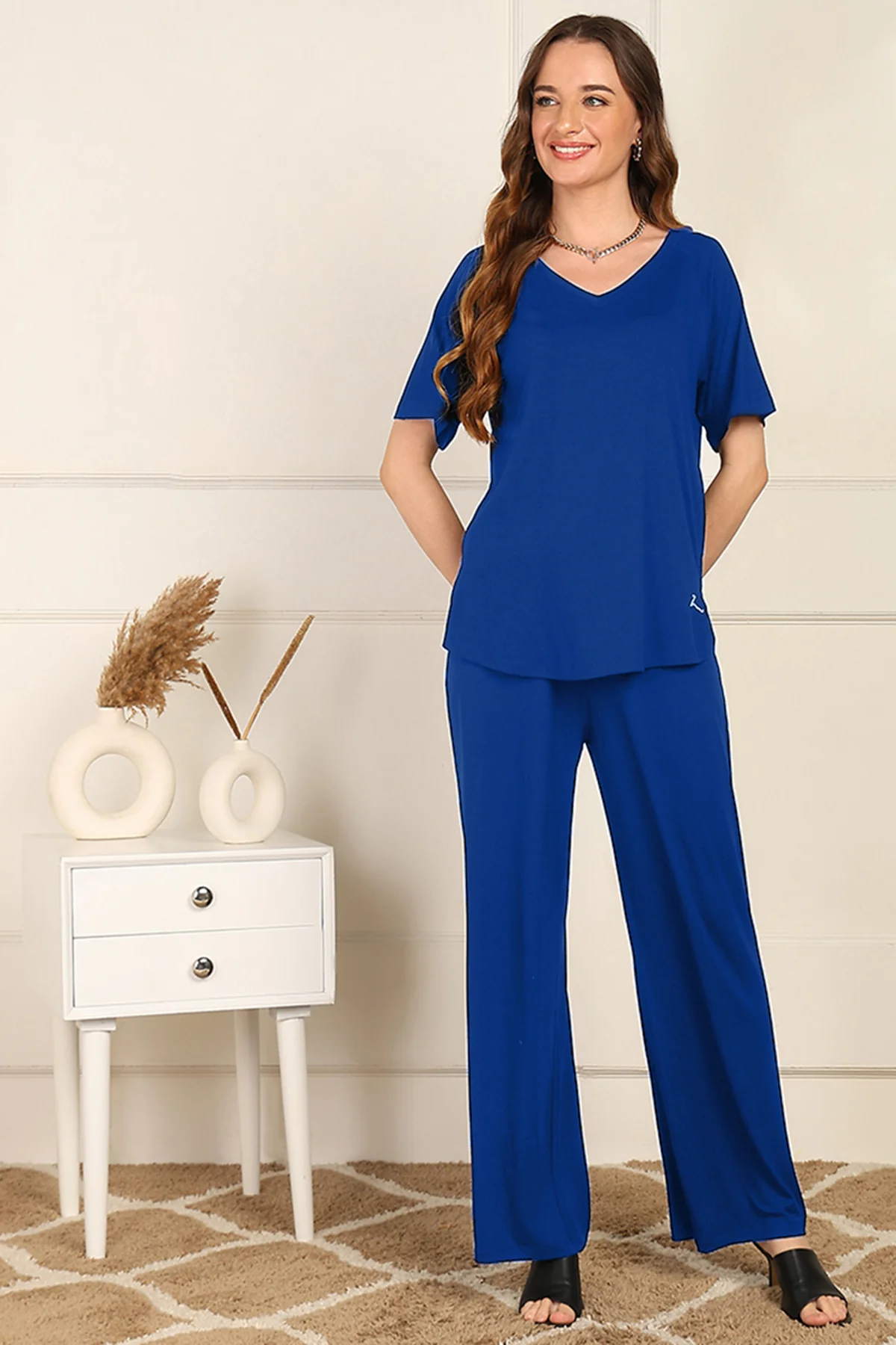 Blue Maternity Palazzo Set - Image 7
