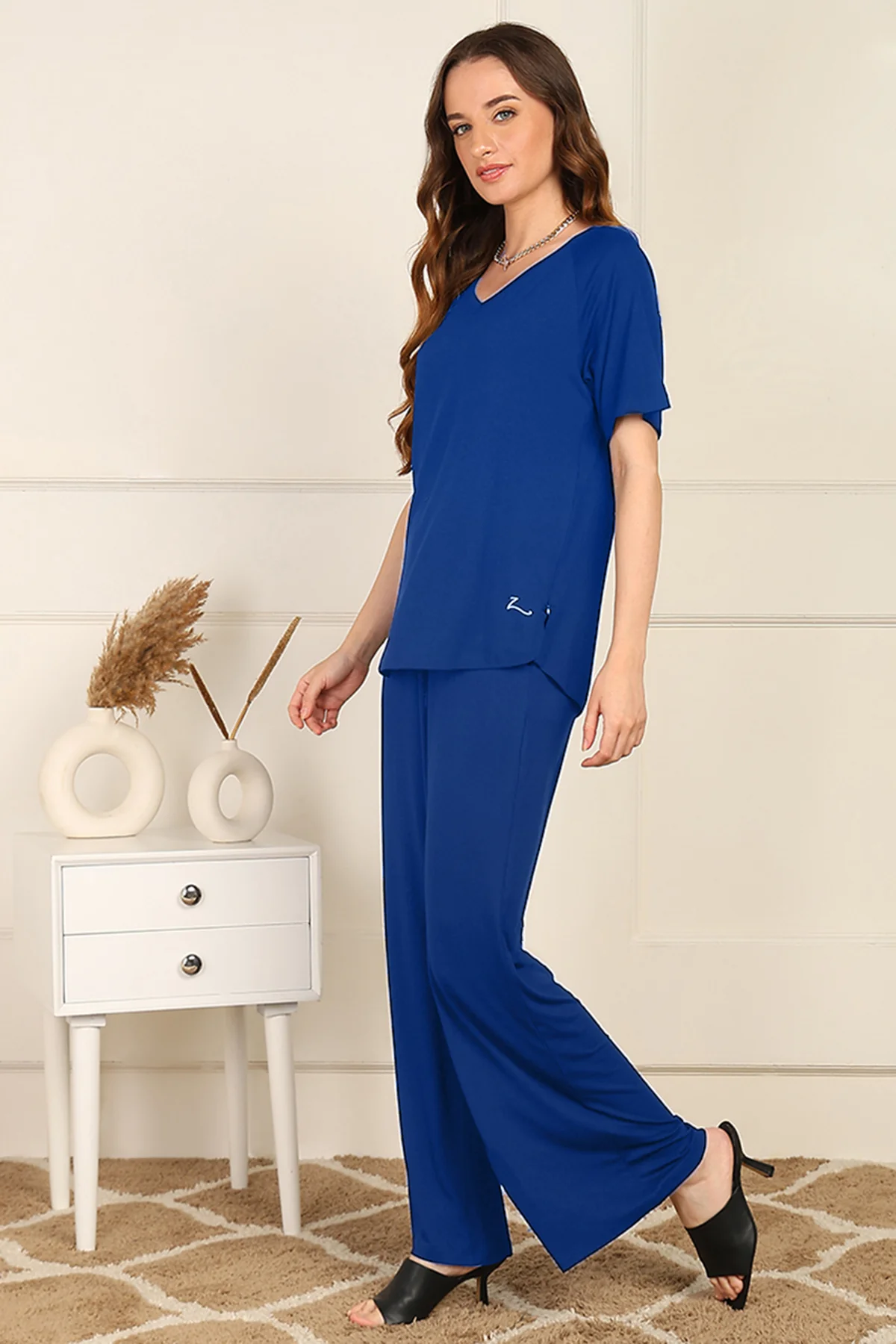 Blue Maternity Palazzo Set - Image 8