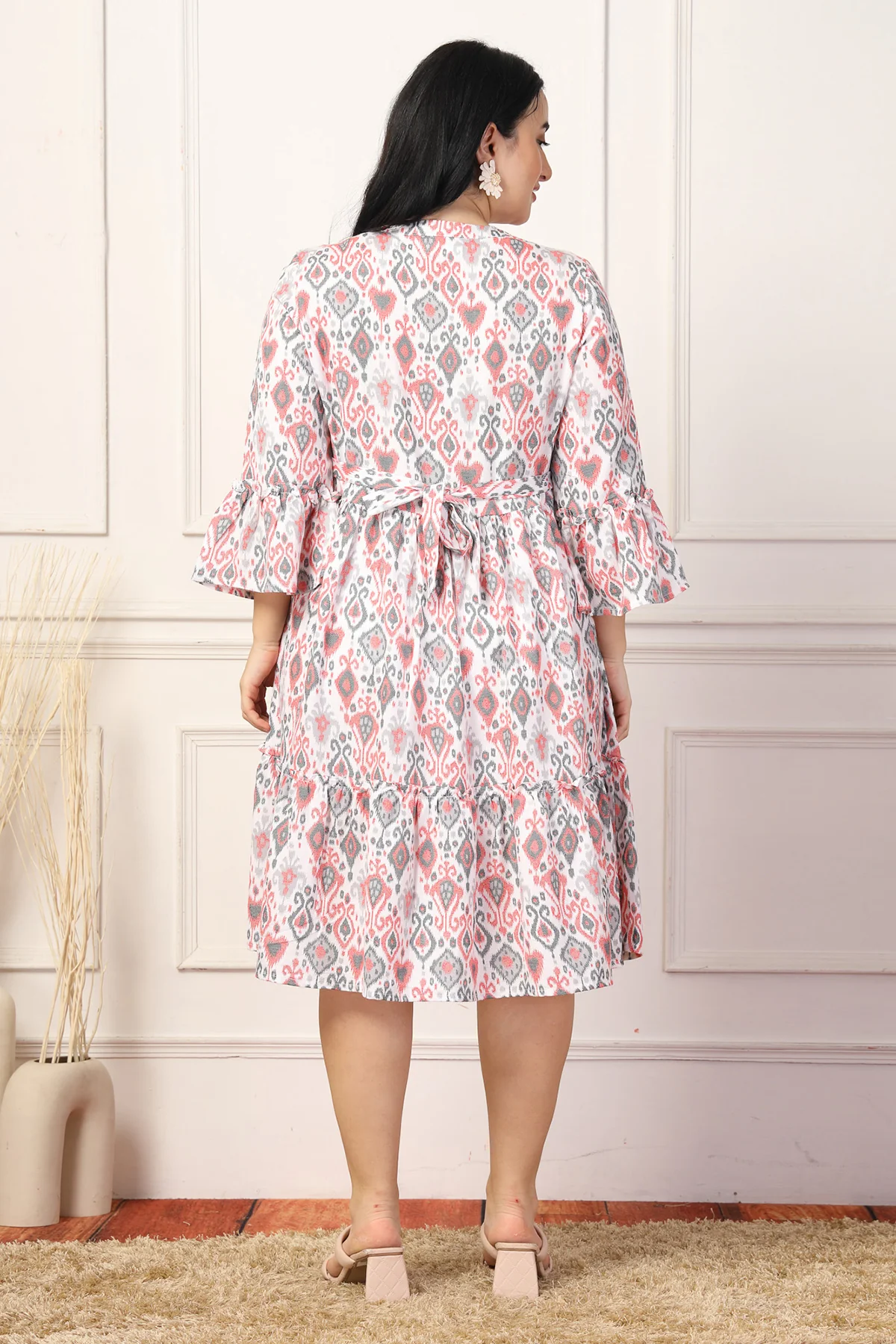 Blush Breeze Ikat Maternity TierDress - Image 3