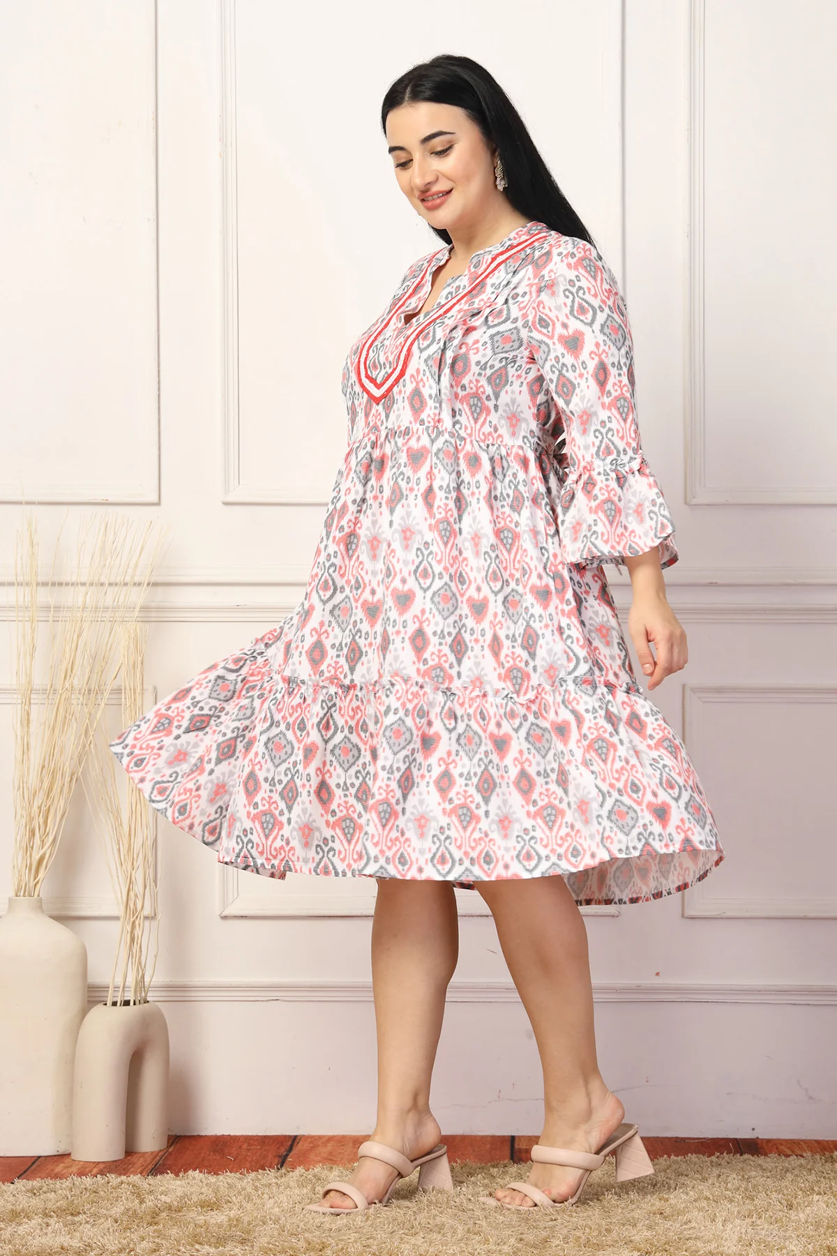 Blush Breeze Ikat Maternity TierDress - Image 8