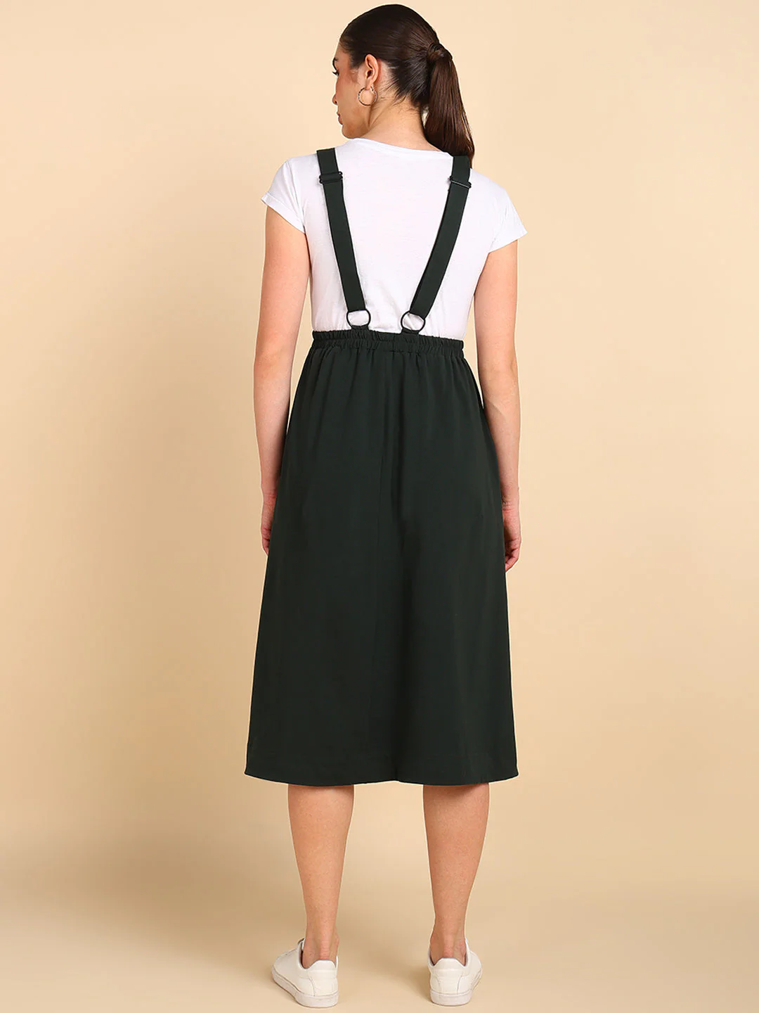 Bottle Green 100% Cotton Jersey Maternity Skirt with Detachable Strap & Pockets - Image 12