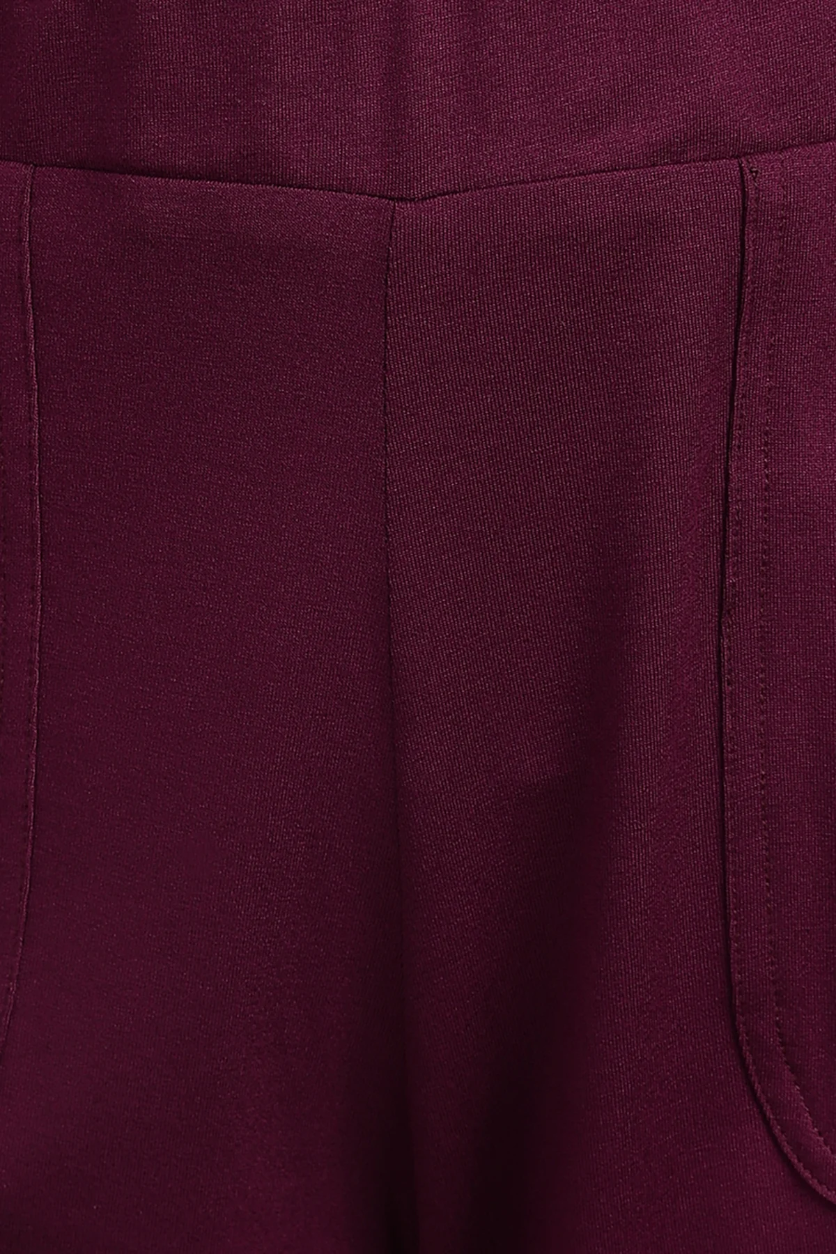 Burgundy Mid-Rise Maternity Shorts (Pregnancy & Postpartum) - Image 7
