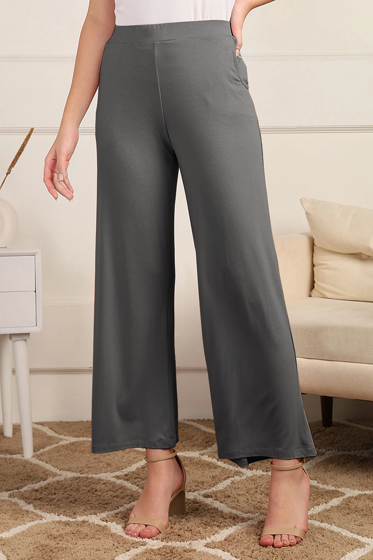 Charcoal Grey Maternity Pajama Set - Image 4