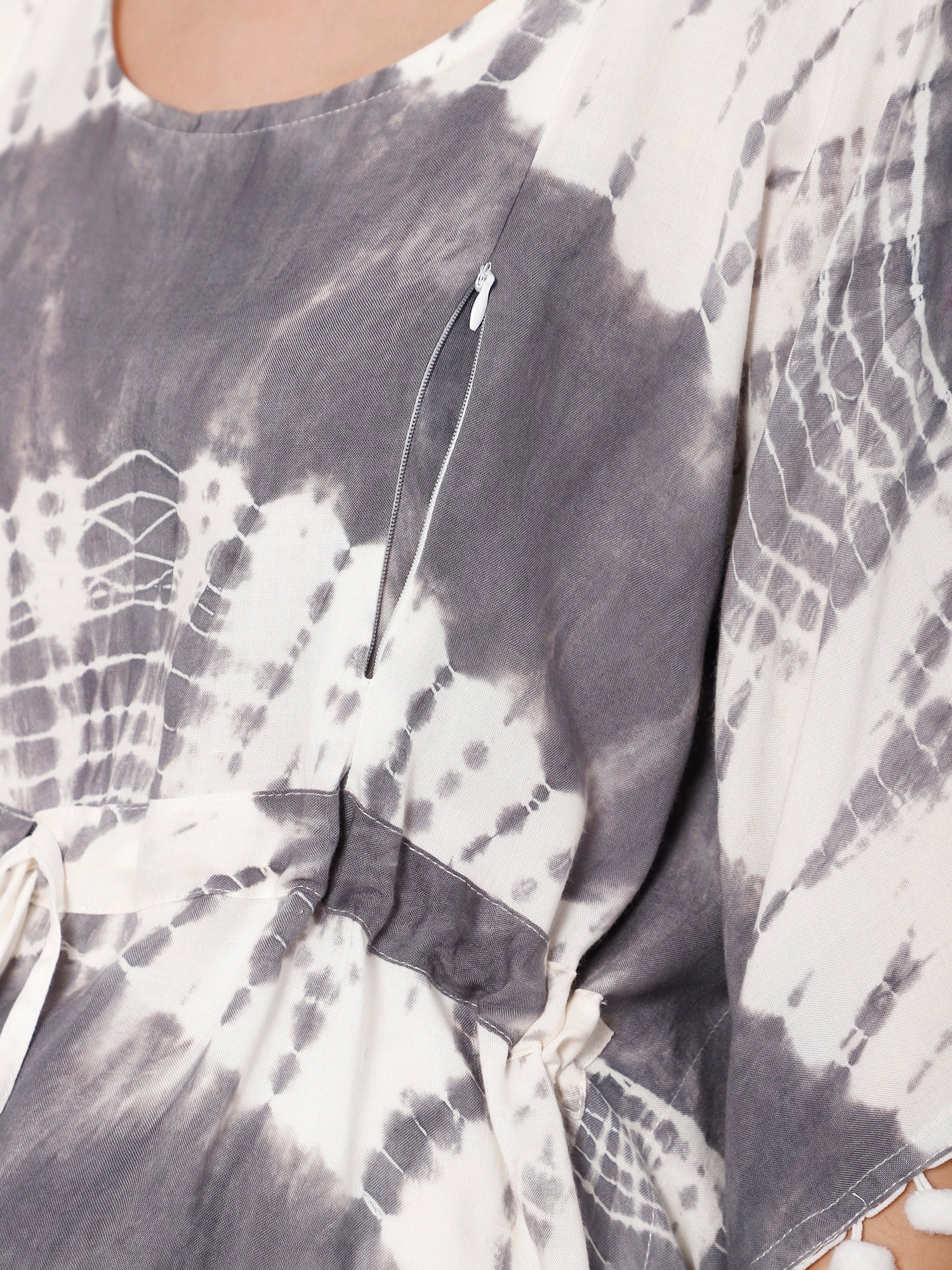 Silvery Maternity Nursing Kaftan Long Top - Image 2