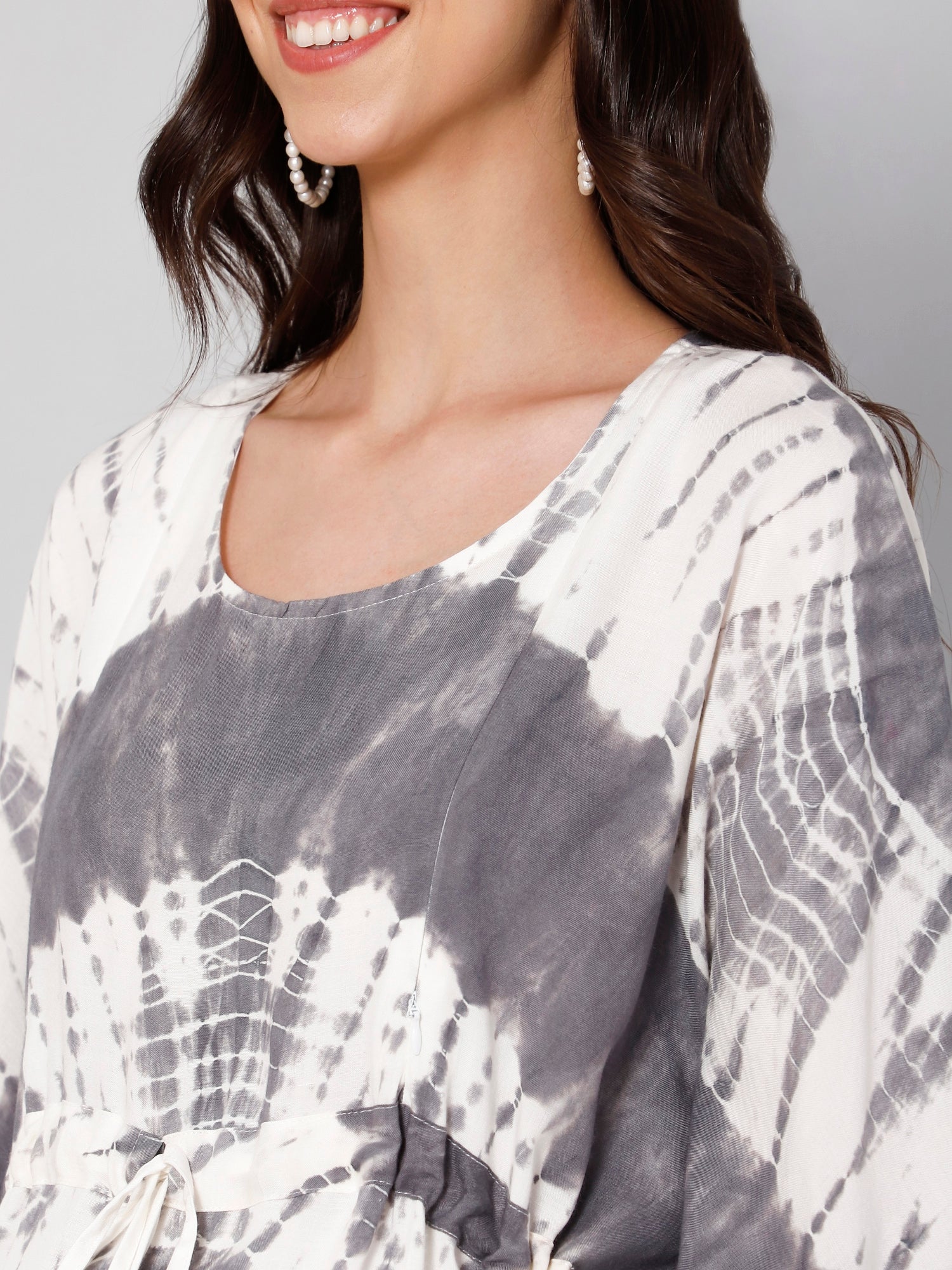 Silvery Maternity Nursing Kaftan Long Top - Image 7