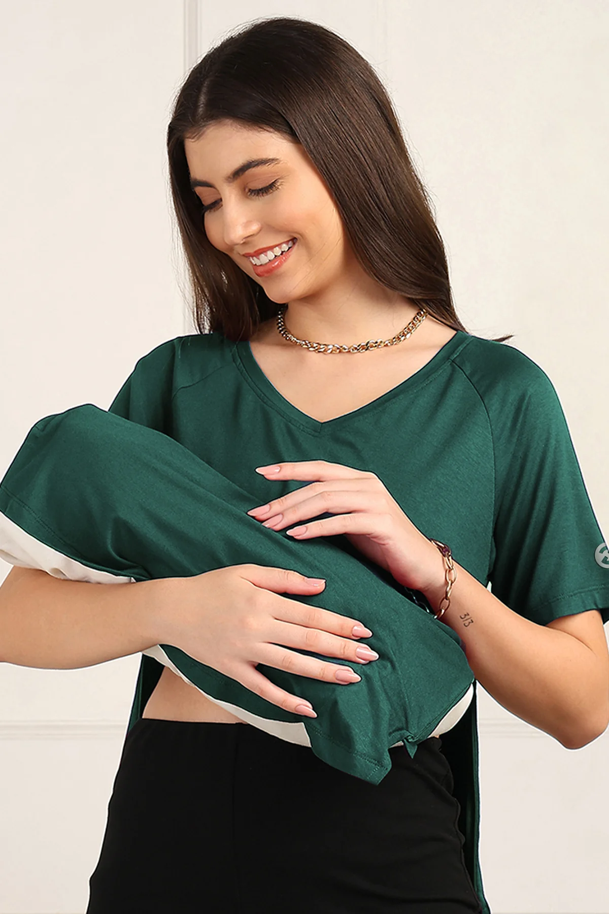 Deep Emerald Maternity Palazzo Set - Image 2