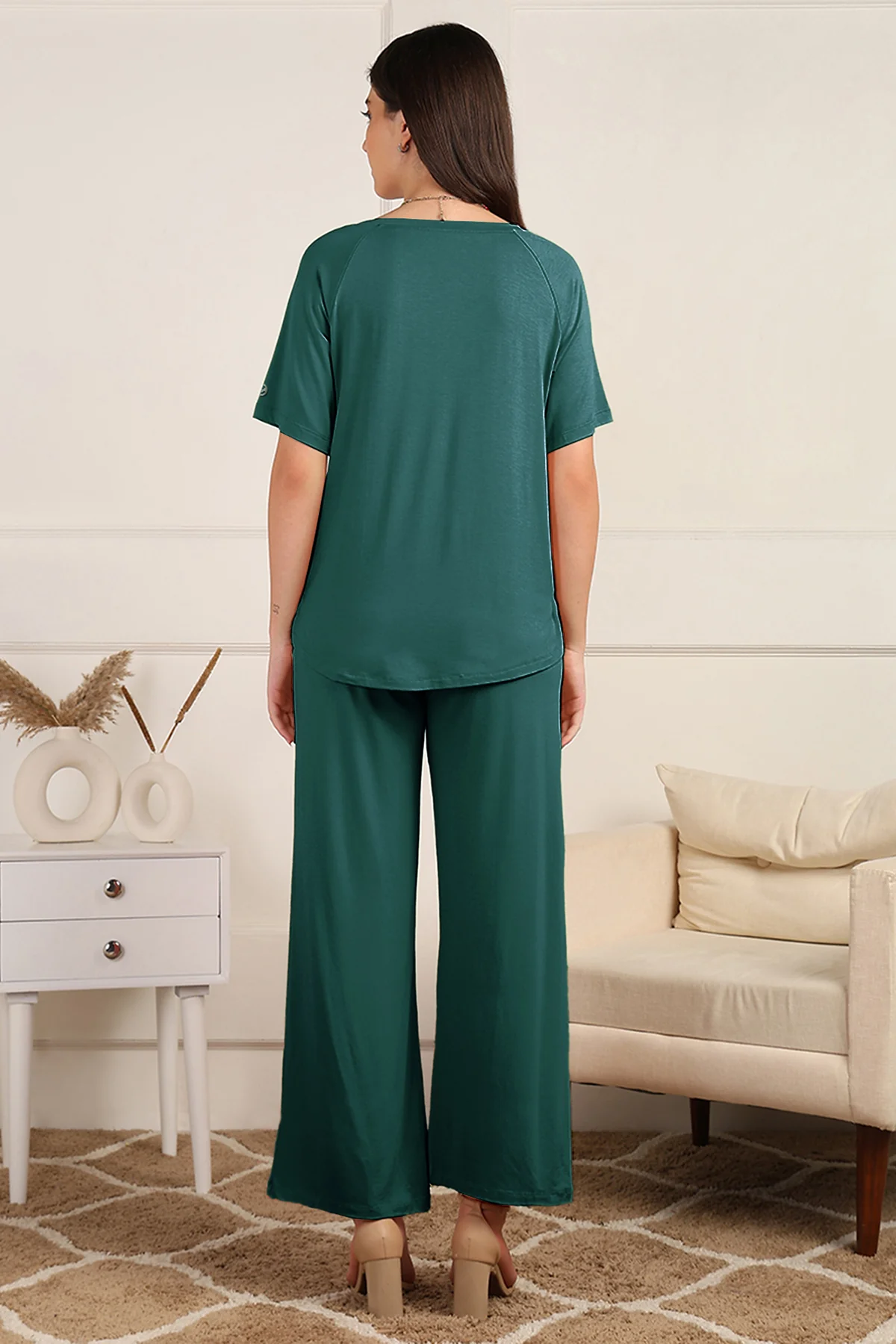 Deep Emerald Maternity Palazzo Set - Image 3