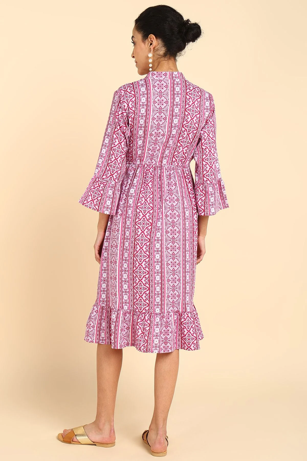 Deep Fuschia Tiered Shirt Dress for Zipless Feeding - Image 7