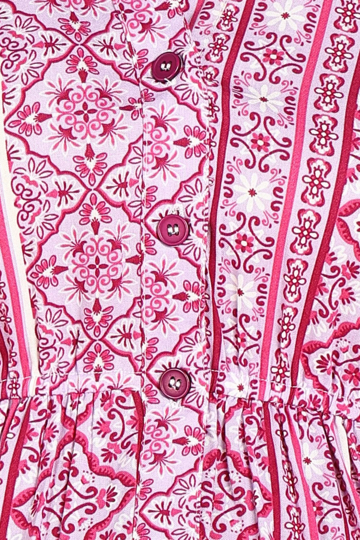 Deep Fuschia Tiered Shirt Dress for Zipless Feeding - Image 8