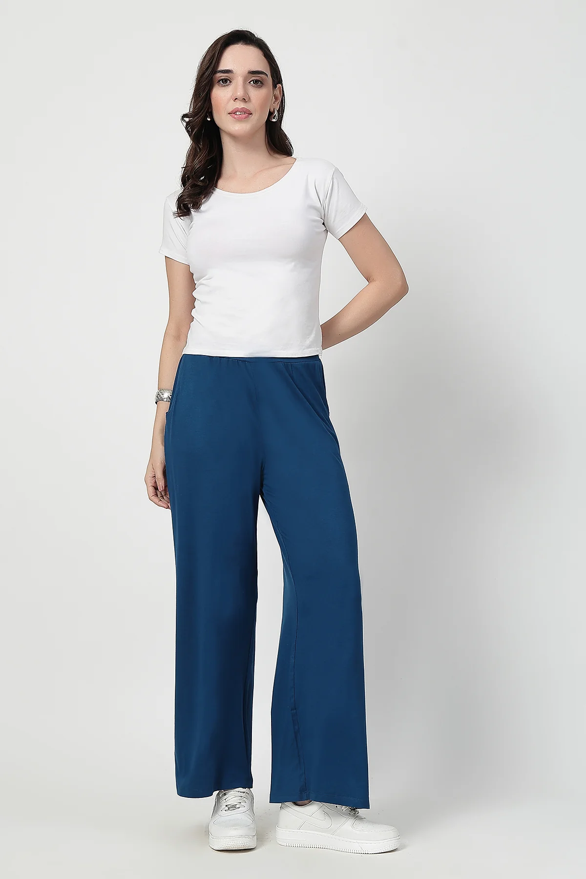 Deep Teal High Waist Maternity Palazzo - Image 5