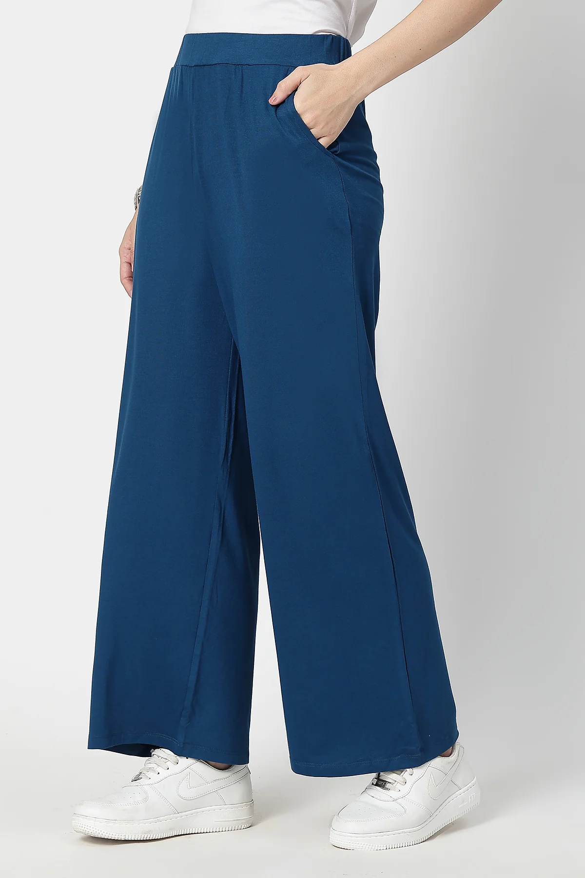 Deep Teal High Waist Maternity Palazzo - Image 6