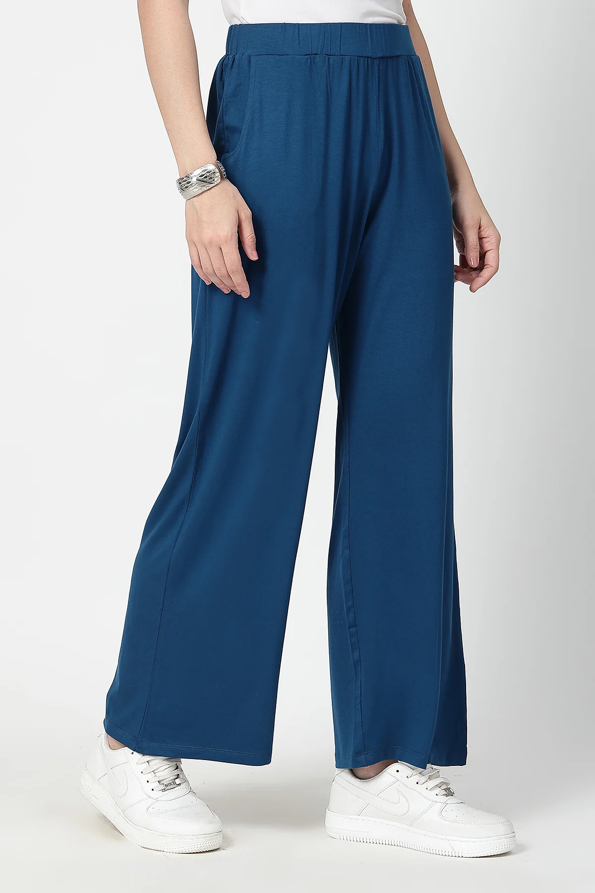 Deep Teal High Waist Maternity Palazzo - Image 7