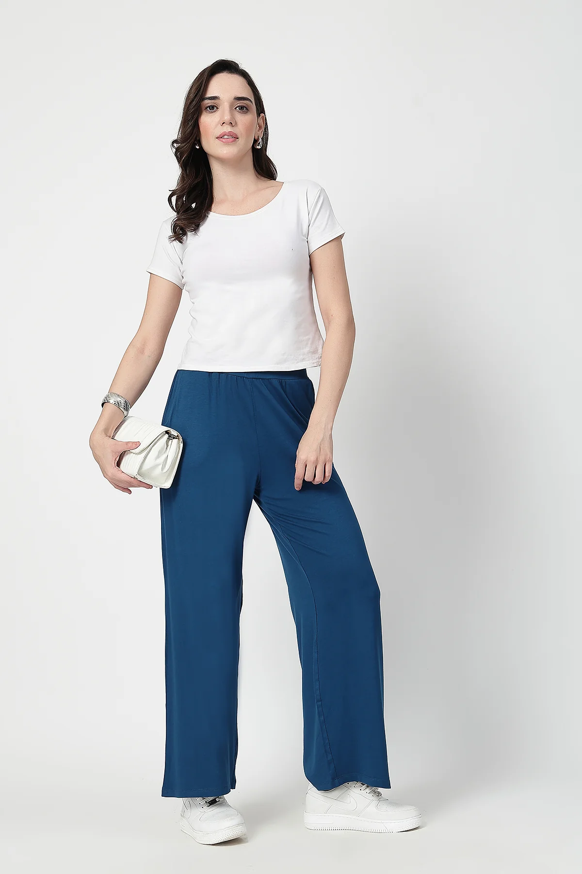 Deep Teal High Waist Maternity Palazzo - Image 9