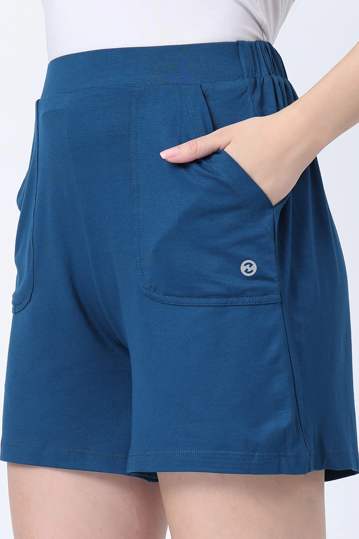 Deep Teal Maternity Nursing Top & Shorts Set - Image 8