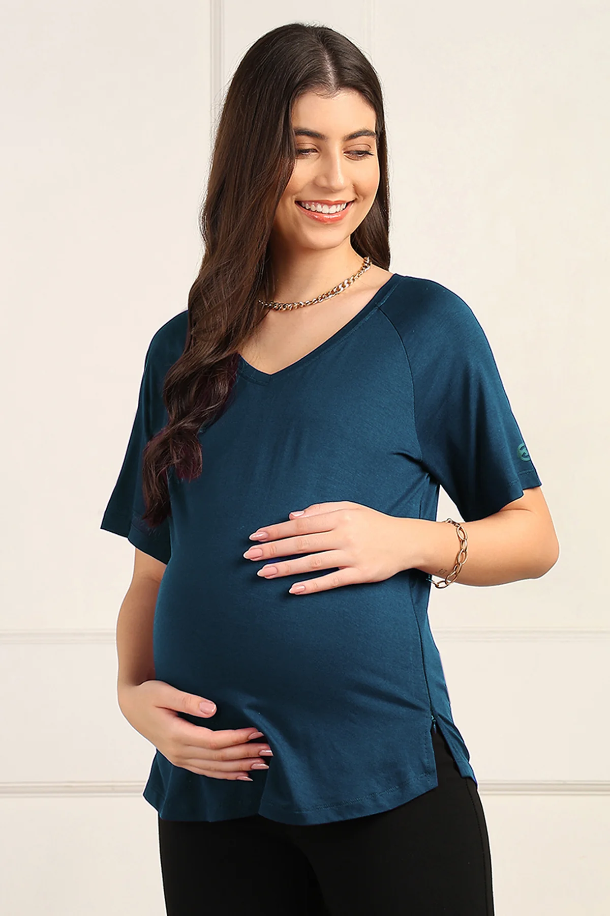 Deep Teal Maternity Palazzo Set - Image 5