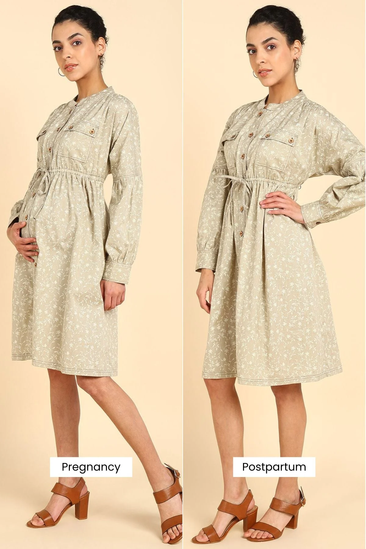 Ditsy Traveller's 100% Cotton Zipless Maternity Dress - Image 9