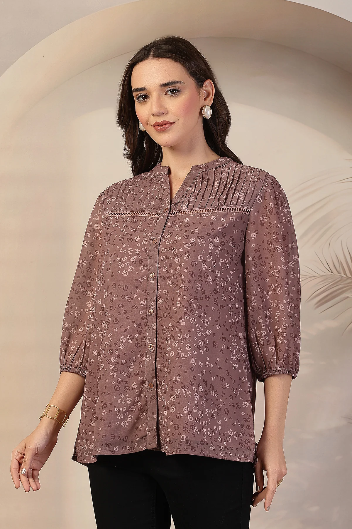 Dusty Rose Zipless Maternity Feeding Top - Brown - Image 8