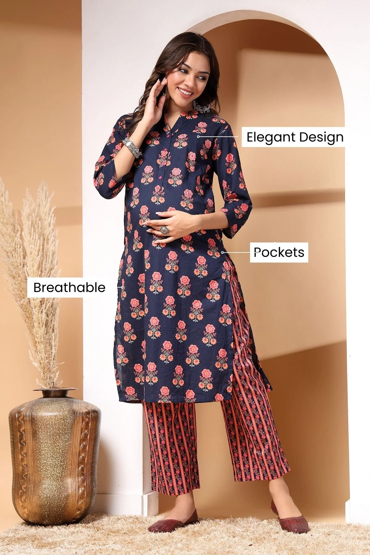 Eden Ensemble Zipless Maternity Feeding Kurta Set - Image 13