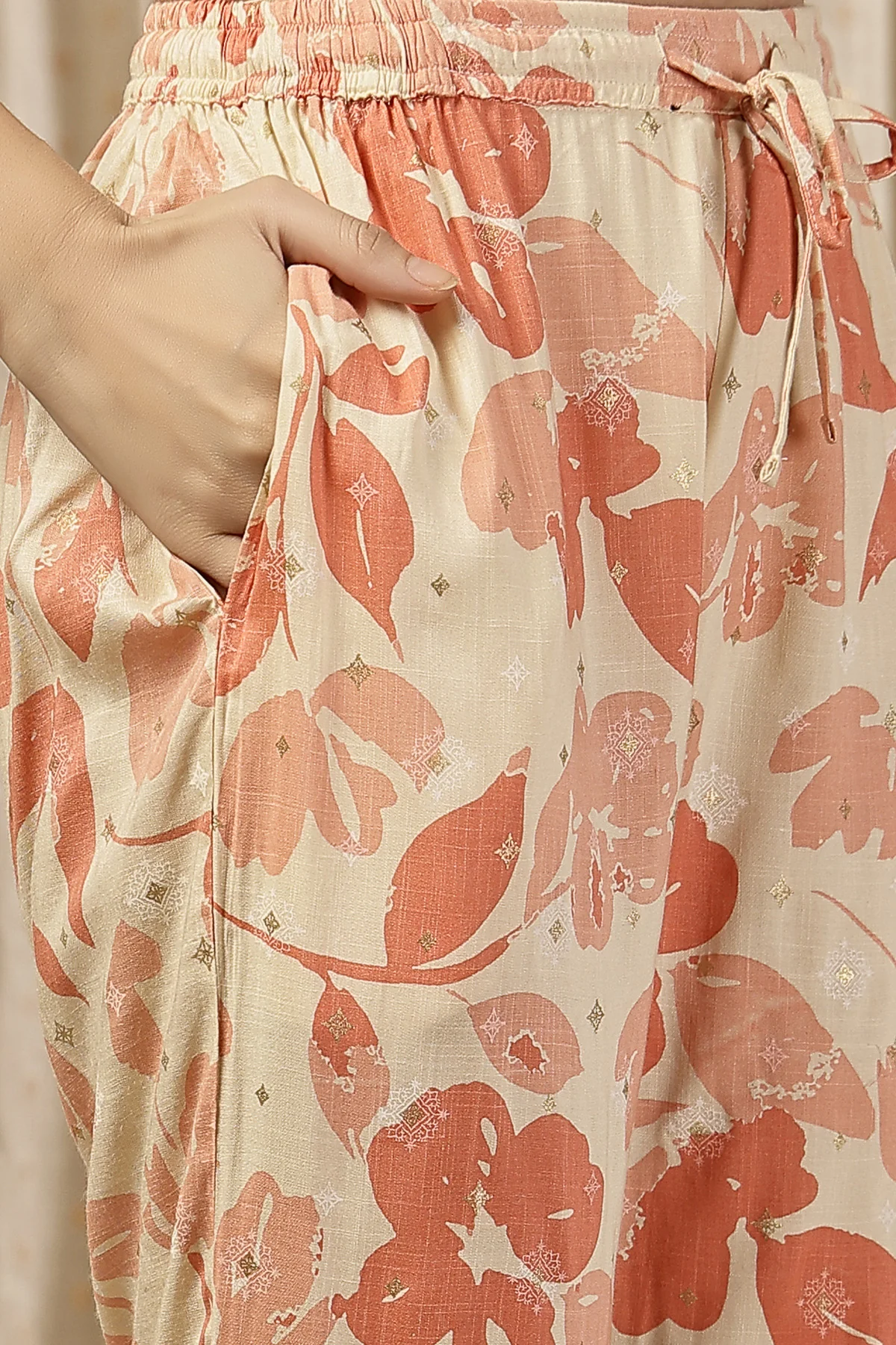 Embroidered Zip Feeding Kurta-Pant Set - Coral Pink - Image 5