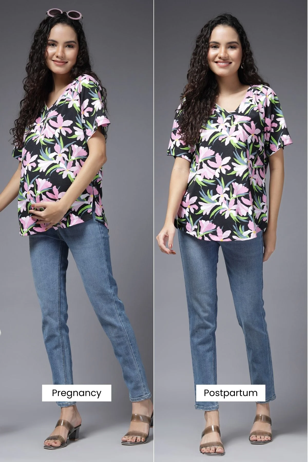 Enchanted Bloom Maternity Side Zip Feeding Top - Image 3