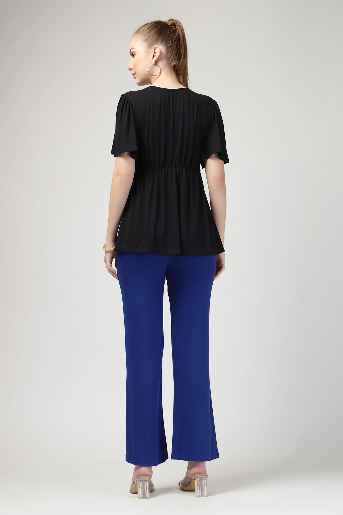 Feeding top with in-built bra - Black - Image 3