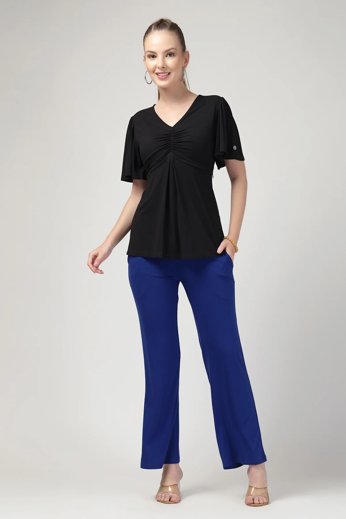 Feeding top with in-built bra - Black - Image 5