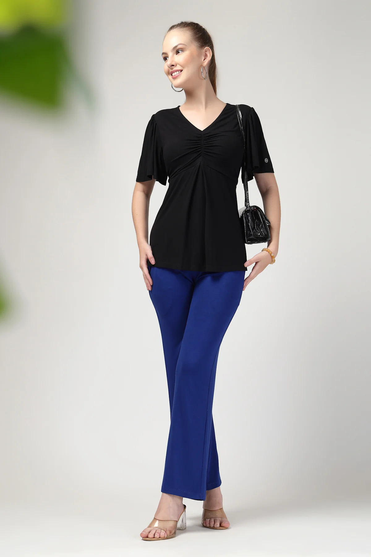 Feeding top with in-built bra - Black - Image 9