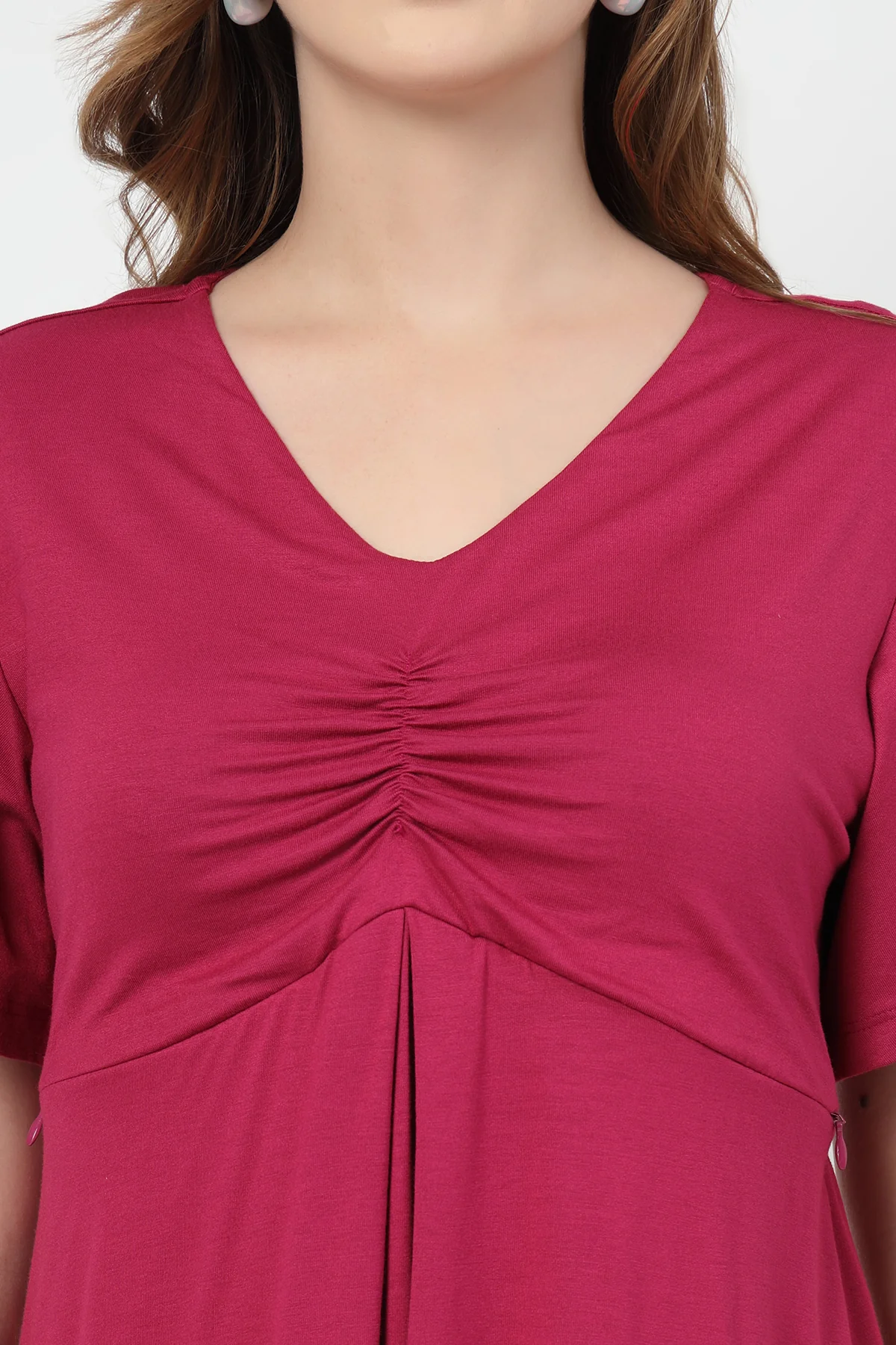 Feeding top with in-built bra - Deep Rose - Image 8