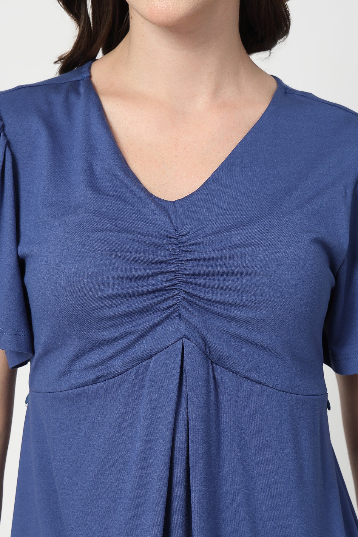 Feeding top with in-built bra - Denim Blue - Image 5