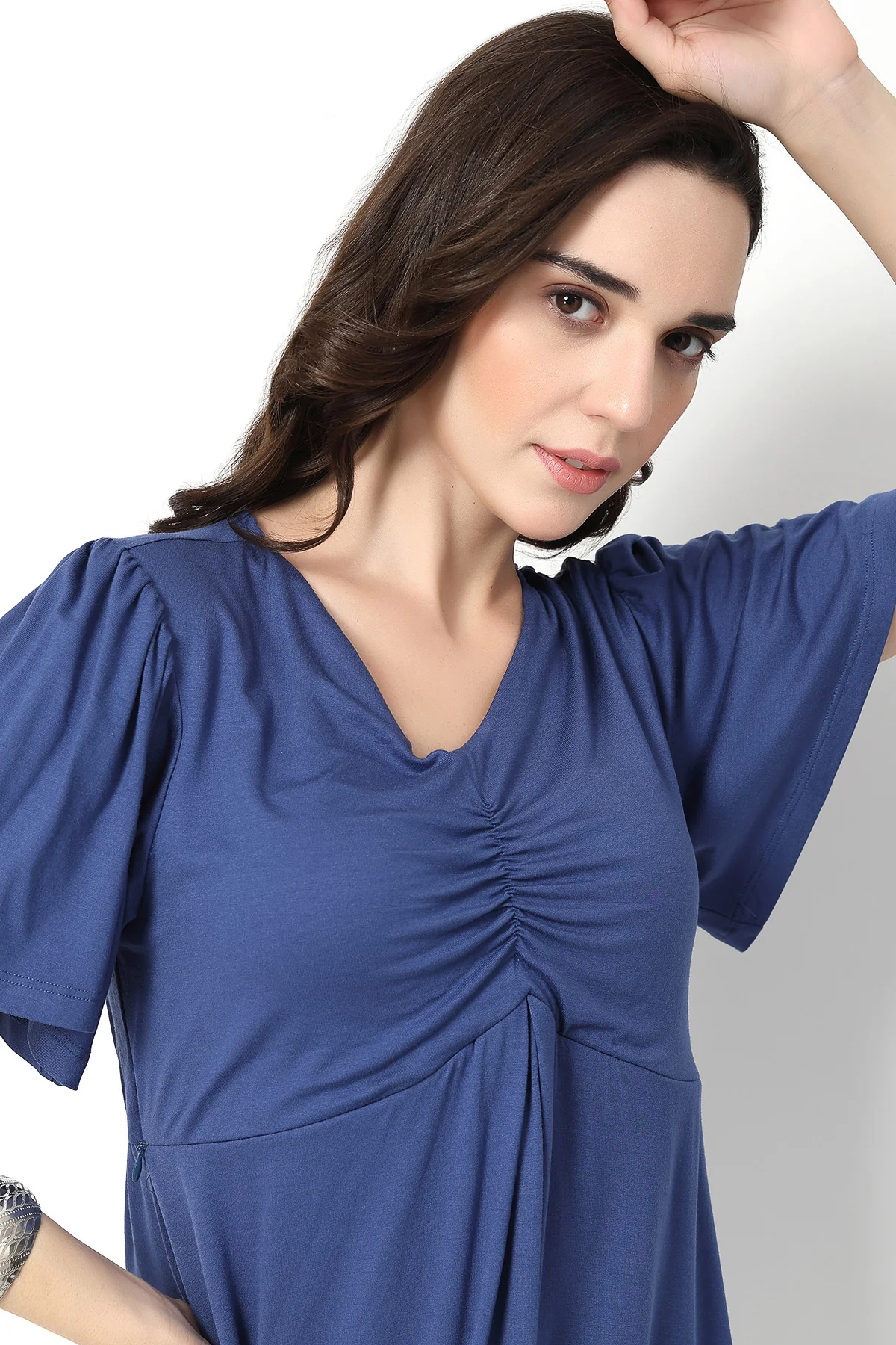 Feeding top with in-built bra - Denim Blue - Image 8