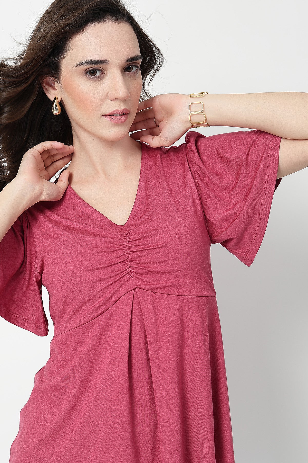 Feeding top with in-built bra - Dusty Rose - Image 11