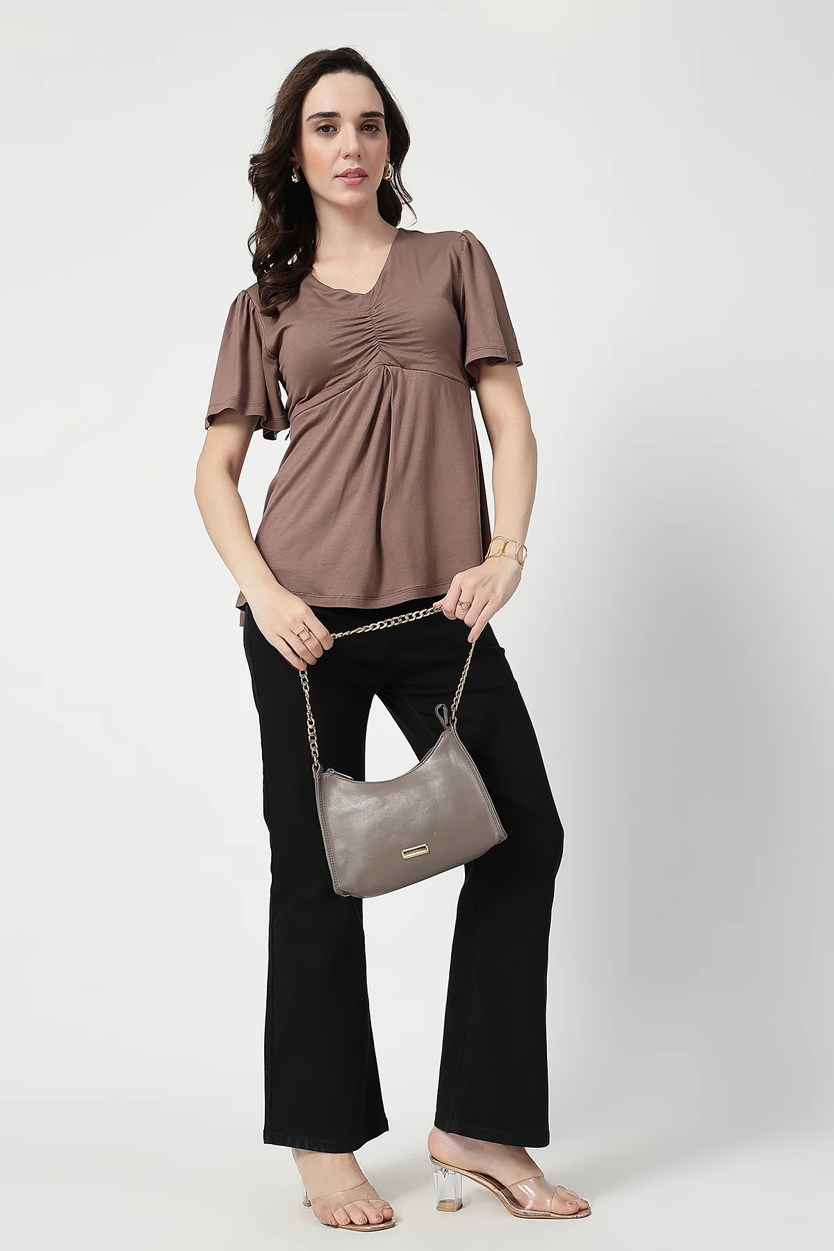 Feeding top with in-built bra - Mocha - Image 11