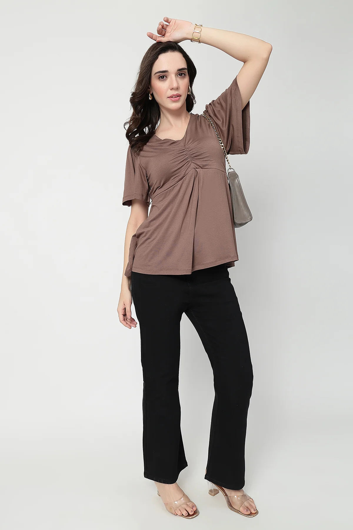 Feeding top with in-built bra - Mocha - Image 12