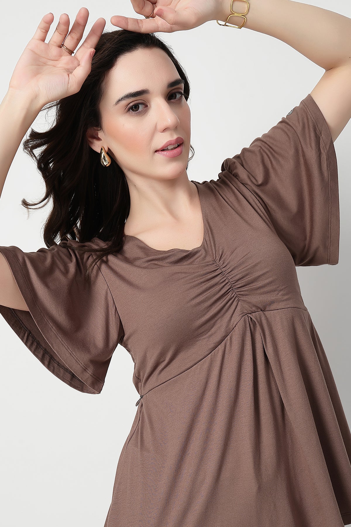 Feeding top with in-built bra - Mocha - Image 13