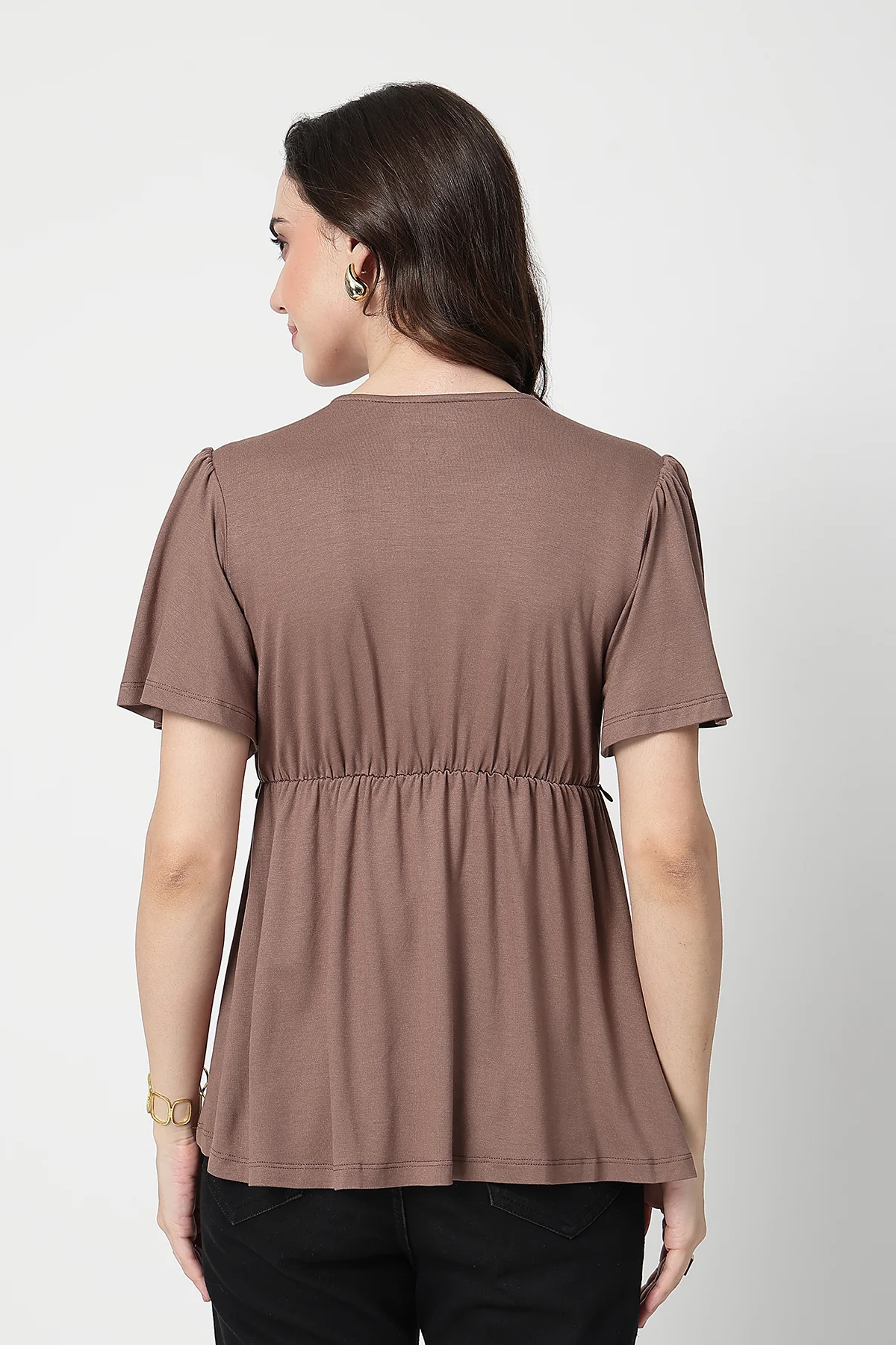 Feeding top with in-built bra - Mocha - Image 3