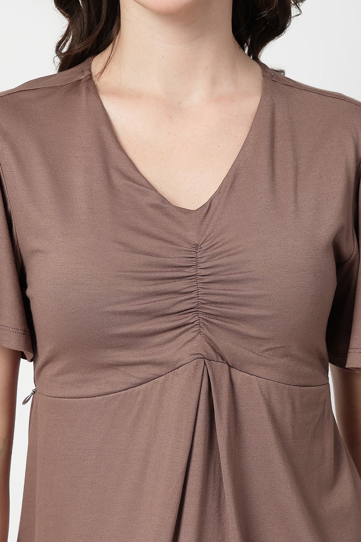 Feeding top with in-built bra - Mocha - Image 5