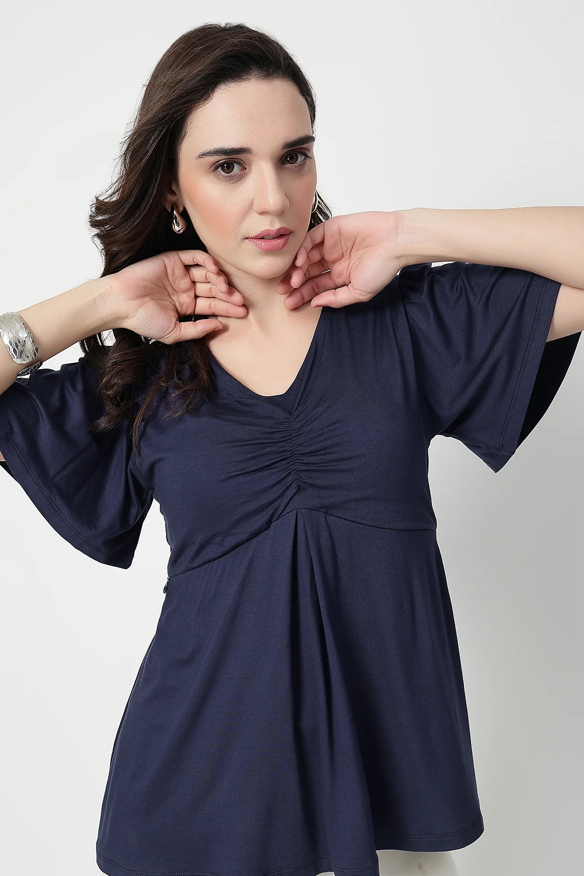 Feeding top with in-built bra - Navy - Image 11