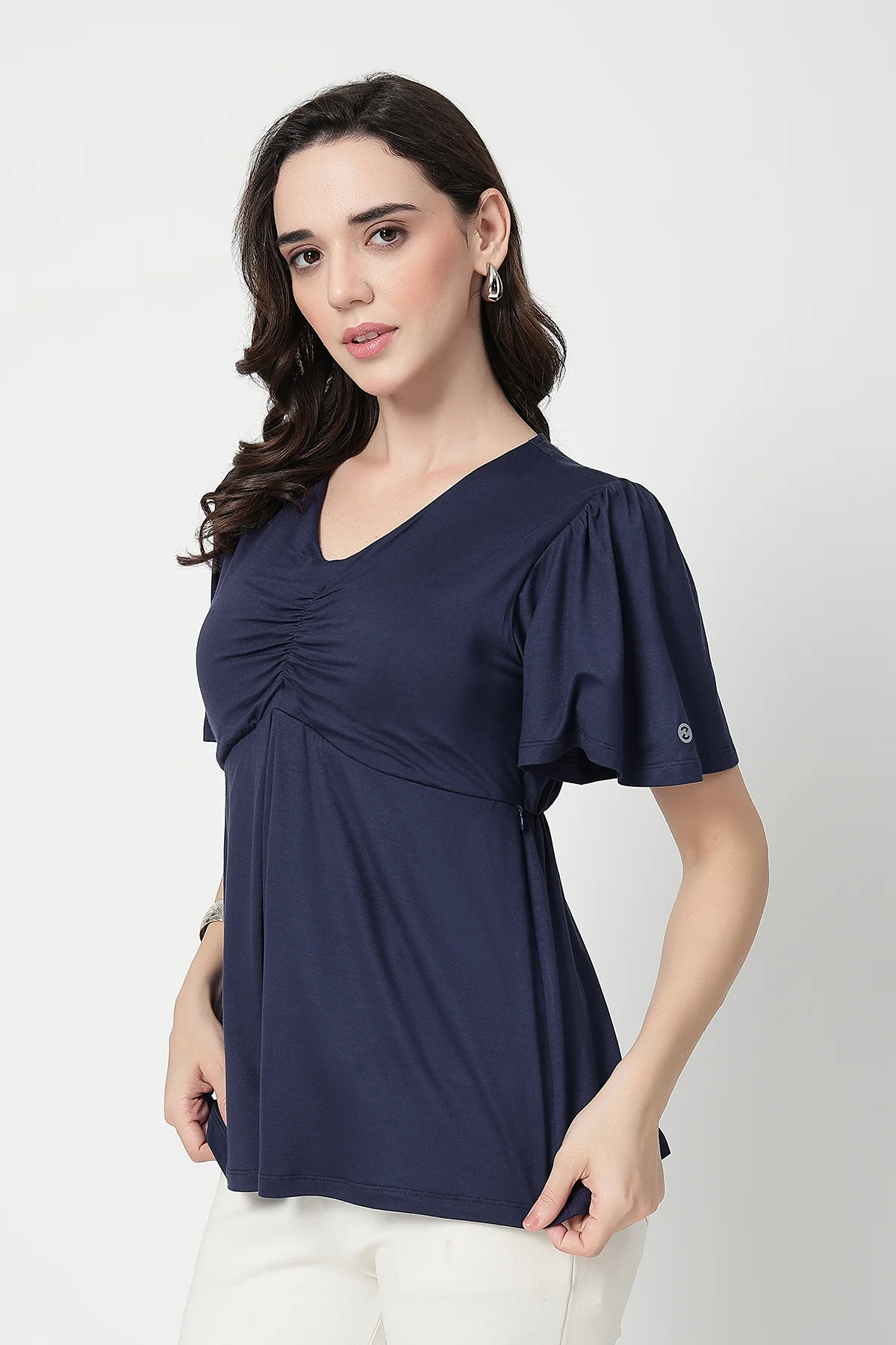 Feeding top with in-built bra - Navy - Image 6