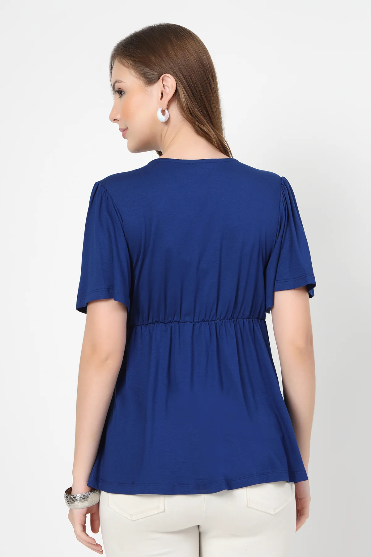 Feeding top with in-built bra - Royal Blue - Image 3