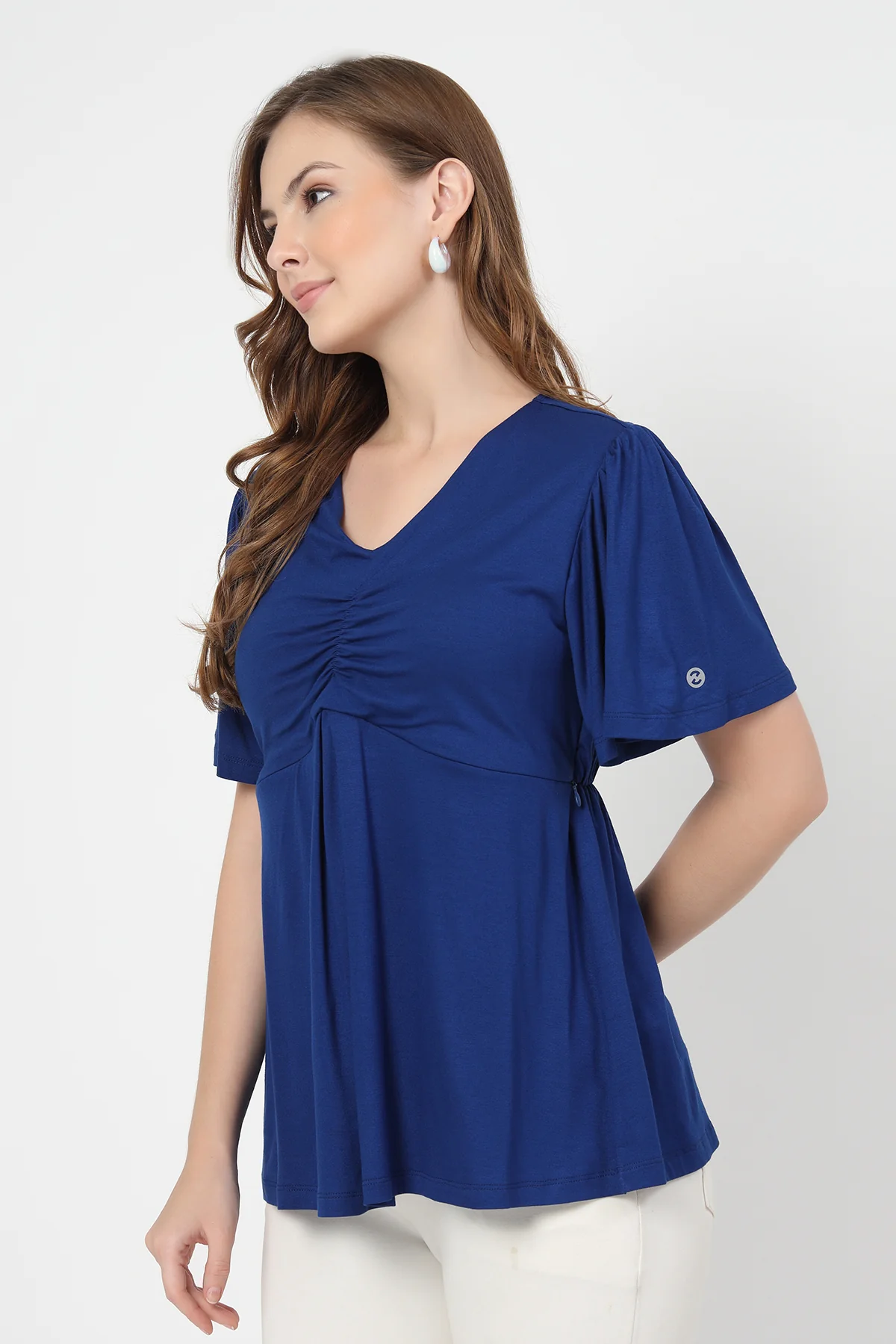 Feeding top with in-built bra - Royal Blue - Image 5