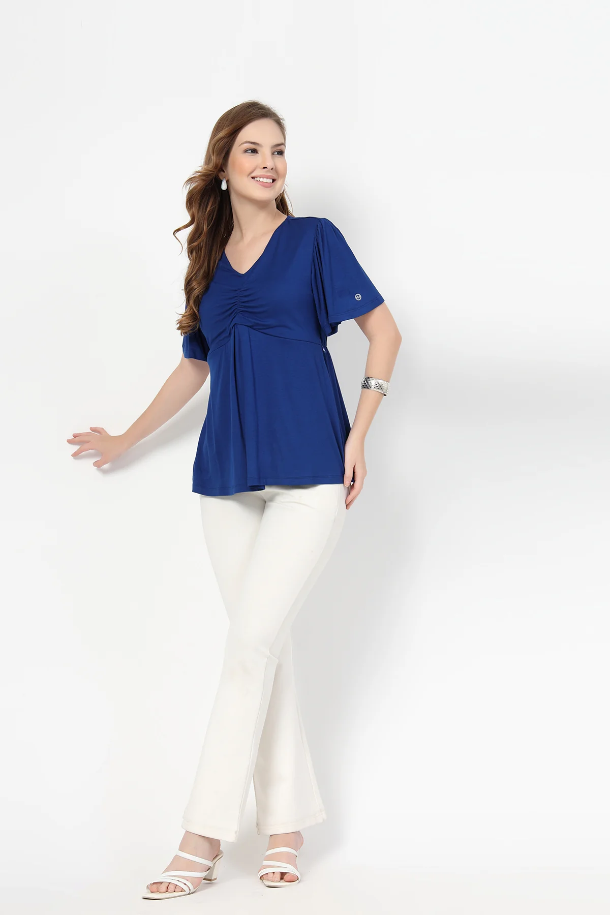 Feeding top with in-built bra - Royal Blue - Image 8