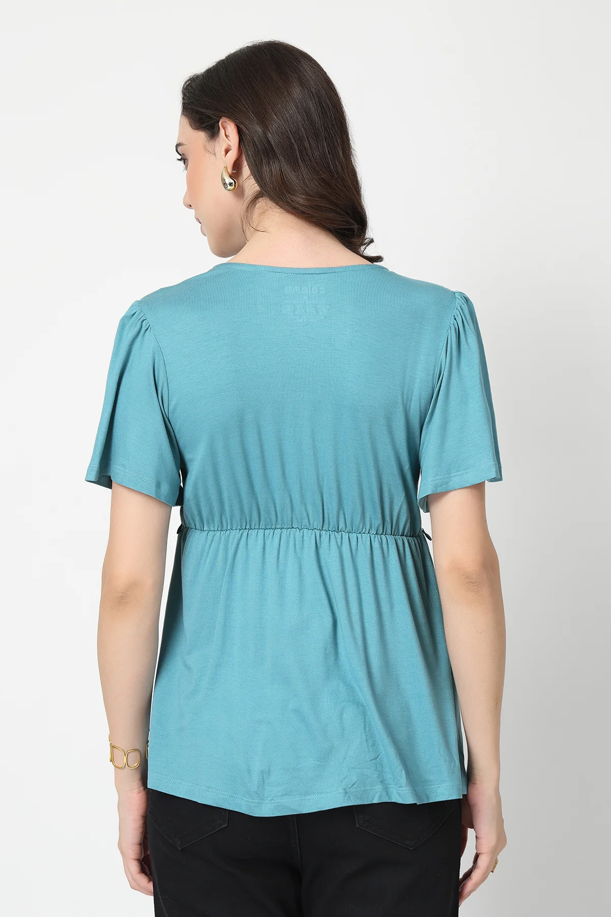 Feeding top with in-built bra - Sea Green - Image 3