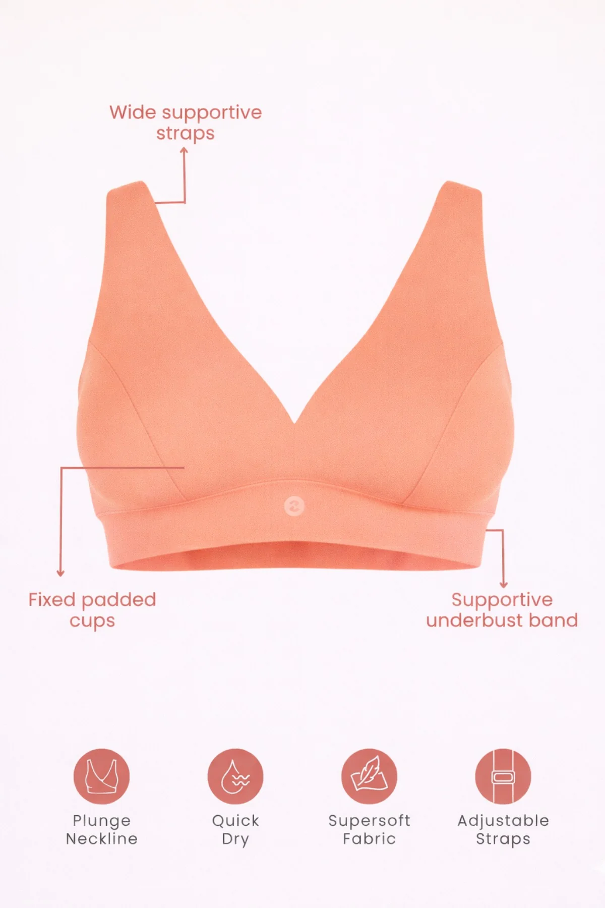 Fixed Padded Modal Maternity Feeding Bra with Support Pack of 3 - (Light Skin, Coral & Black) - Image 13
