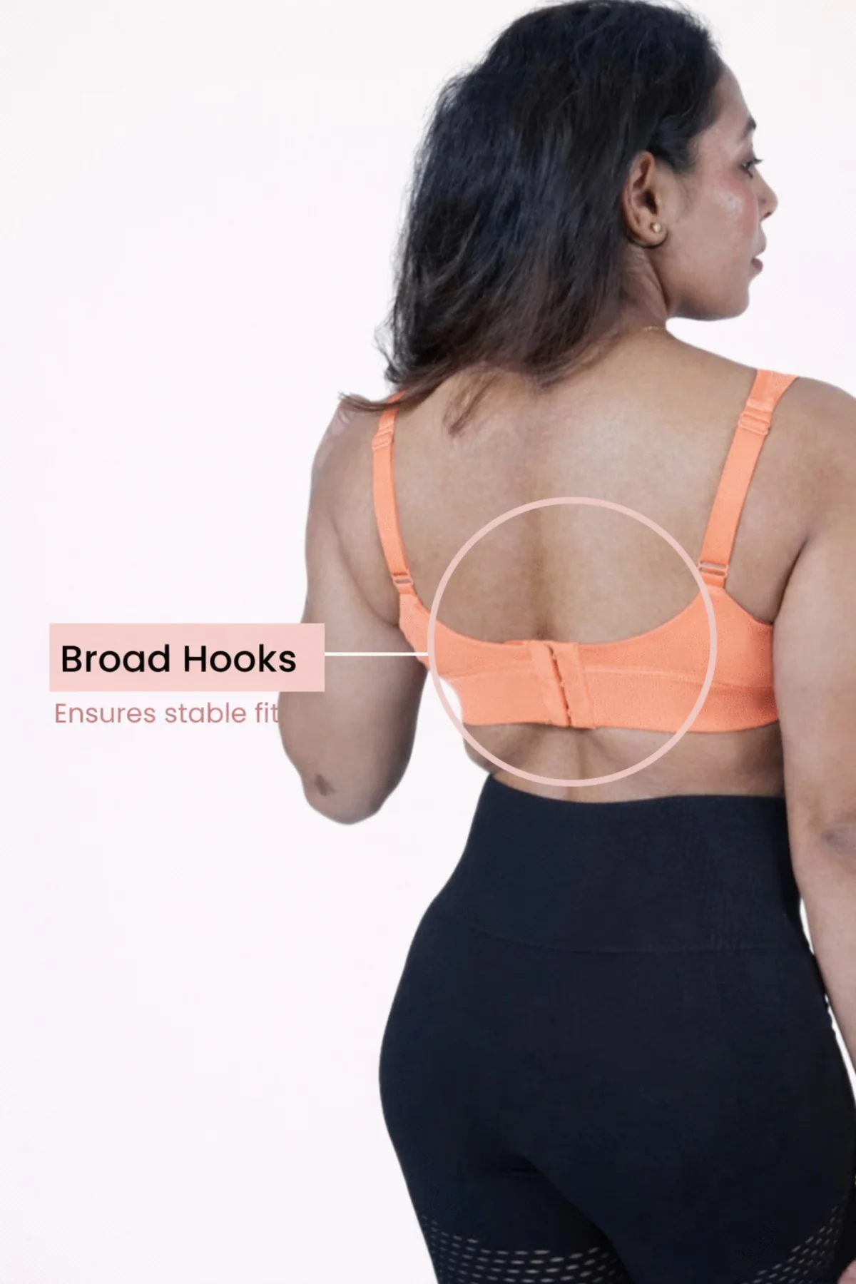 Fixed Padded Modal Maternity Feeding Bra with Support Pack of 3 - (Light Skin, Coral & Black) - Image 3