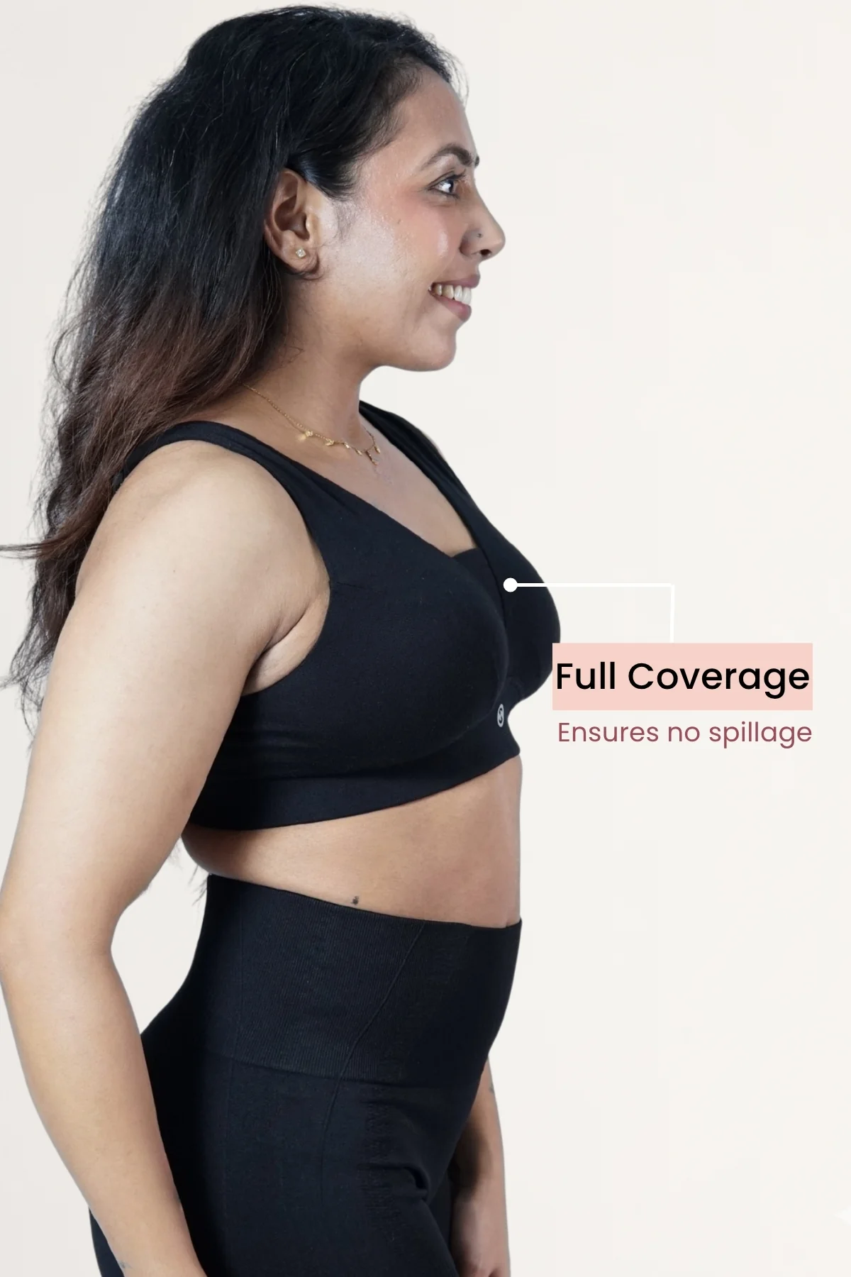 Fixed Padded Pack of 2 Modal Maternity Feeding Bra with Support - (Black, Coco) - Image 11