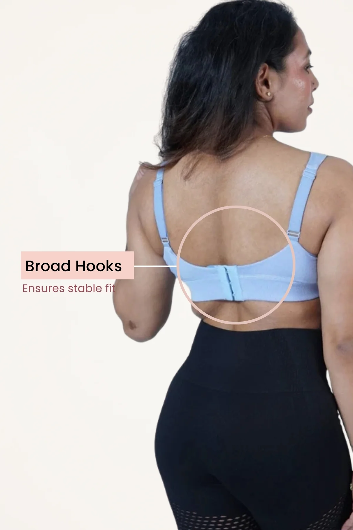 Fixed Padded Pack of 2 Modal Maternity Feeding Bra with Support - (Black, M-Blue) - Image 10