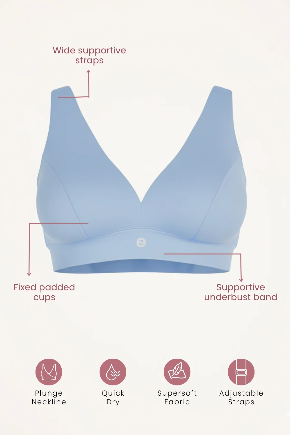 Fixed Padded Pack of 2 Modal Maternity Feeding Bra with Support - (Black, M-Blue) - Image 9
