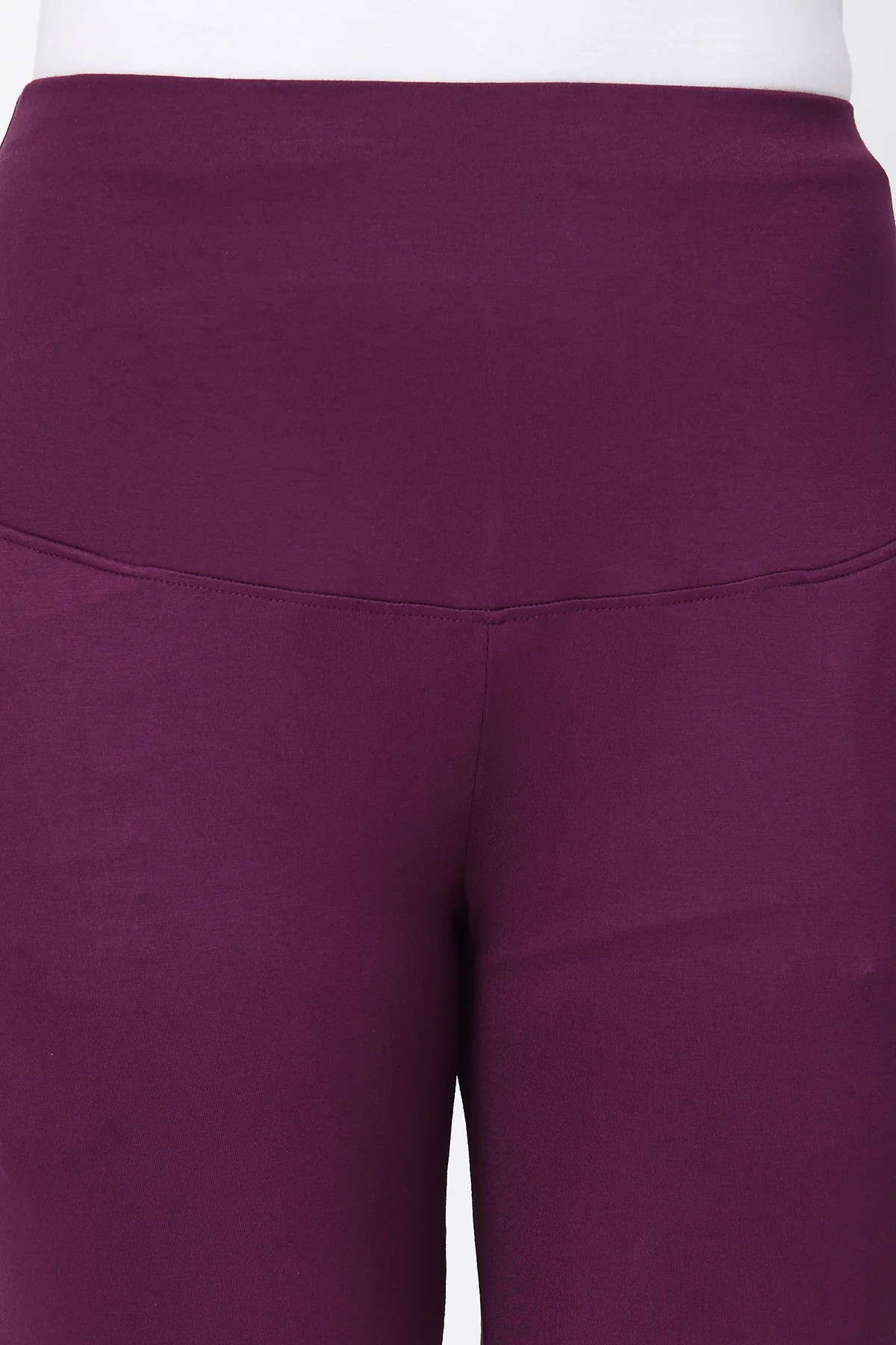 Flared High Waist Maternity Pants with Pockets - Deep Burgundy - Image 10