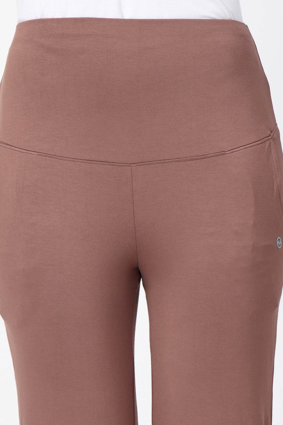 Flared High Waist Maternity Pants with Pockets - Mocha - Image 5